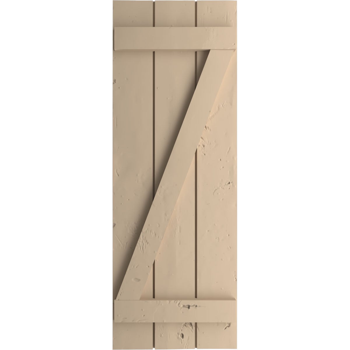 Ekena Millwork 16.5-in W x 82-in H Knotty Pine Paintable/Stainable Board and batten Z-bar Exterior Shutters ( 2 -Pack )