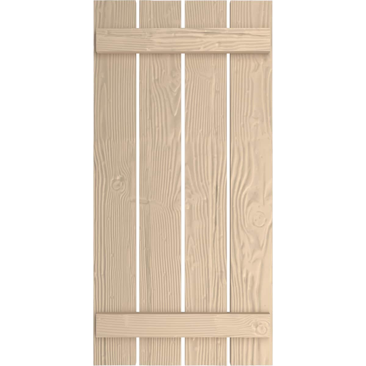 Ekena Millwork 23.5-in W x 44-in H Sandblasted Paintable/Stainable Board and batten Spaced Exterior Shutters ( 2 -Pack )