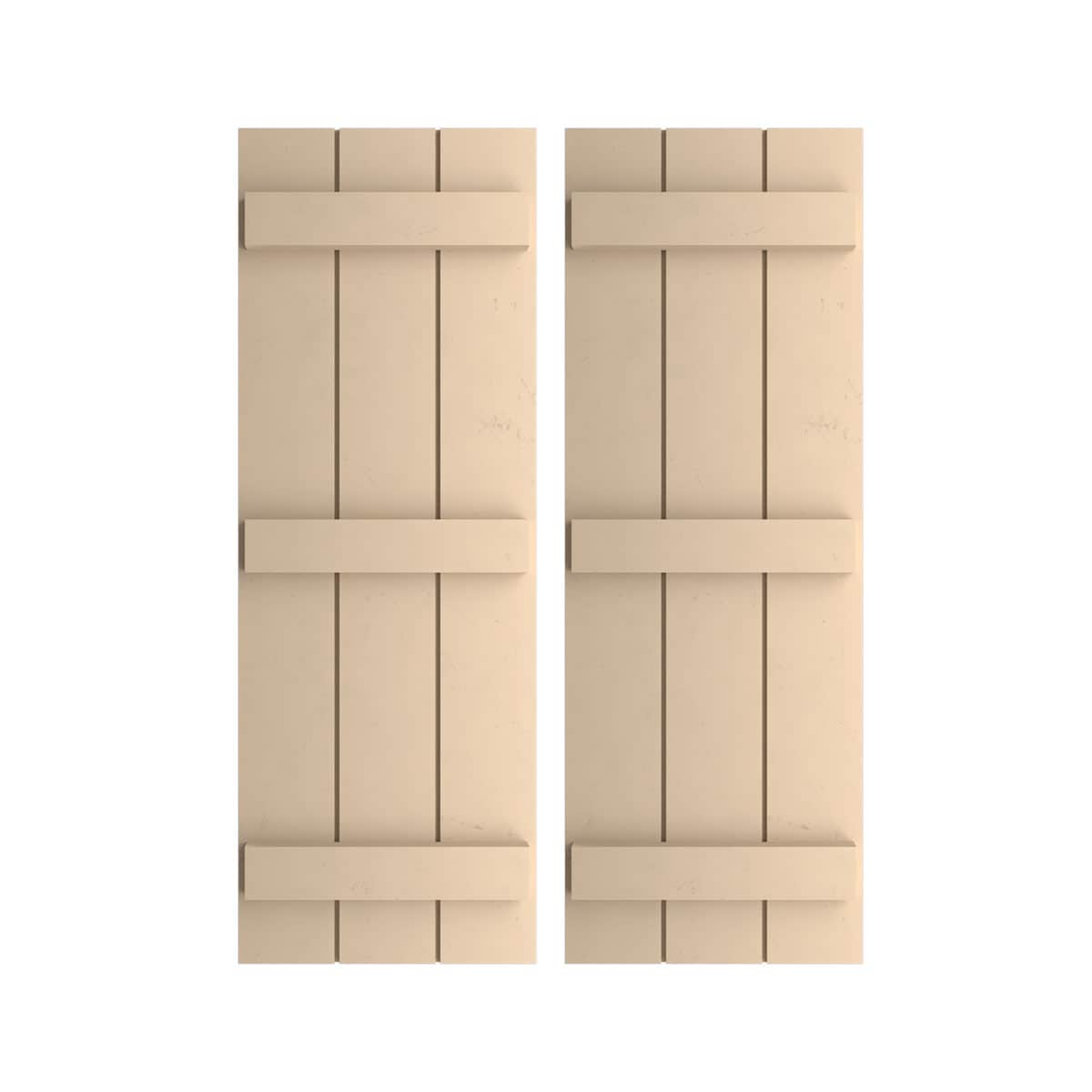 Ekena Millwork 16.5-in W x 64-in H Smooth Paintable/Stainable Board and batten Exterior Shutters ( 2 -Pack )
