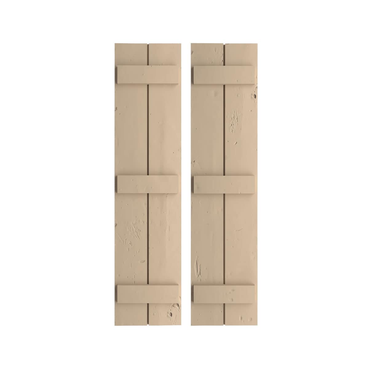 Ekena Millwork 11-in W x 88-in H Knotty Pine Paintable/Stainable Board and batten Exterior Shutters ( 2 -Pack )