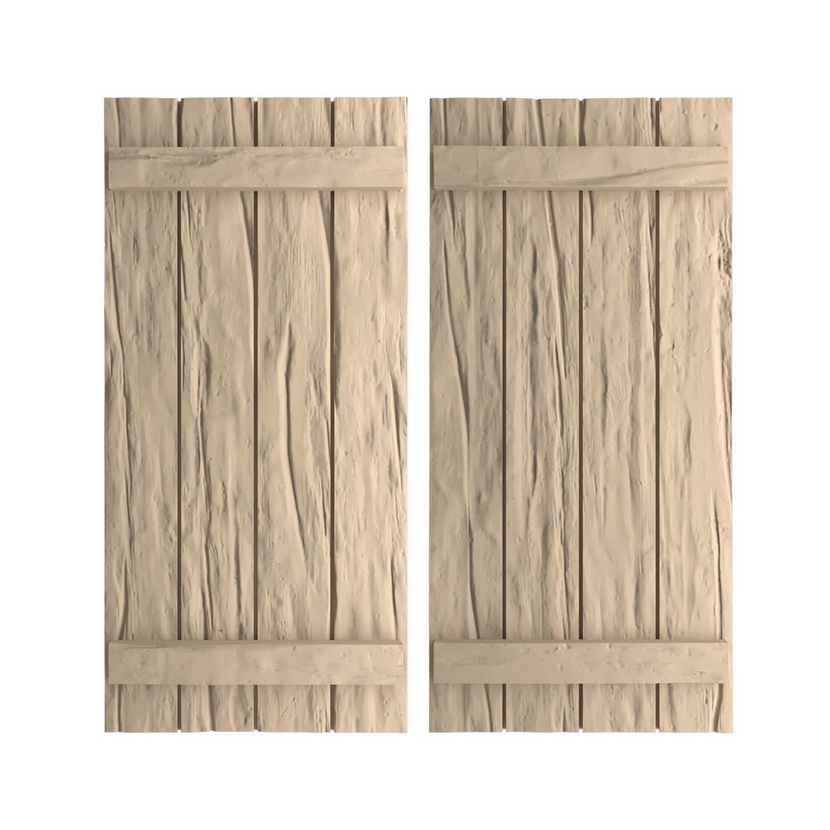 Ekena Millwork 22-in W x 54-in H Riverwood Paintable/Stainable Board and batten Exterior Shutters ( 2 -Pack )