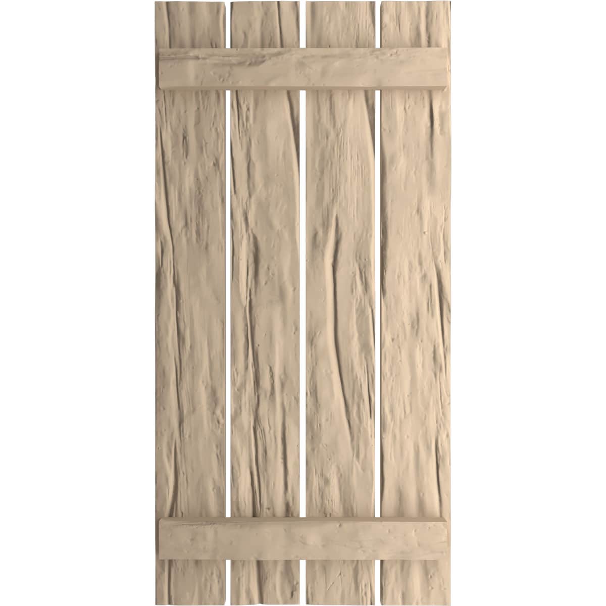 Ekena Millwork 23.5-in W x 44-in H Riverwood Paintable/Stainable Board and batten Spaced Exterior Shutters ( 2 -Pack )