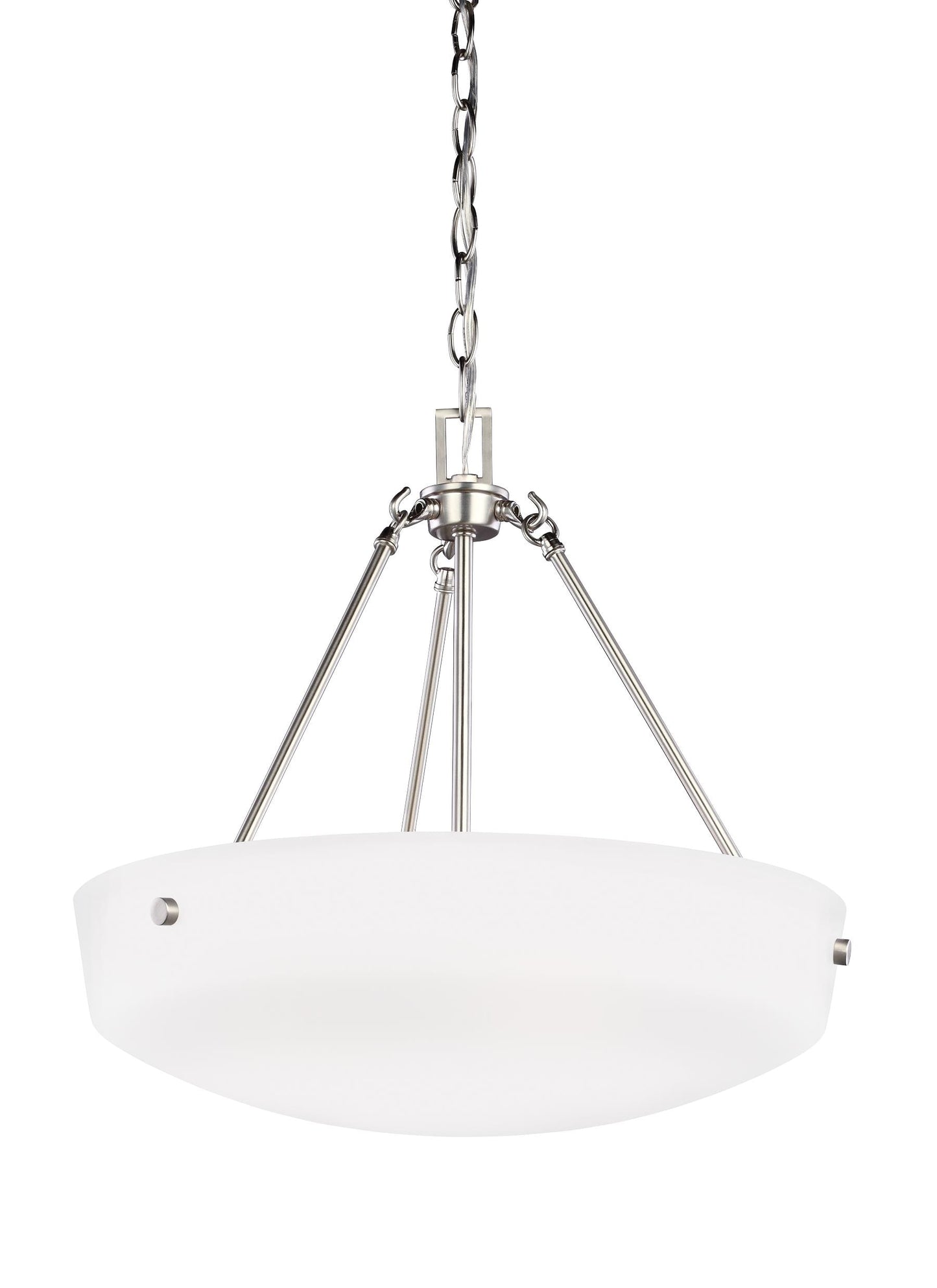 Generation Lighting Kerrville 3 -Light Brushed Nickel Transitional Etched glass Glass Bowl Medium Indoor Hanging Pendant Light