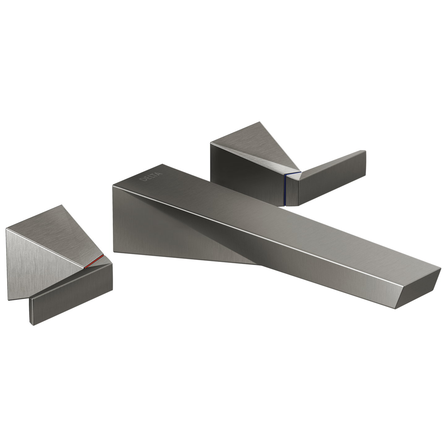 Delta Trillian Lumicoat Black Stainless Wall-mount 2-handle WaterSense Mid-arc Residential Handle Bathroom Sink Faucet