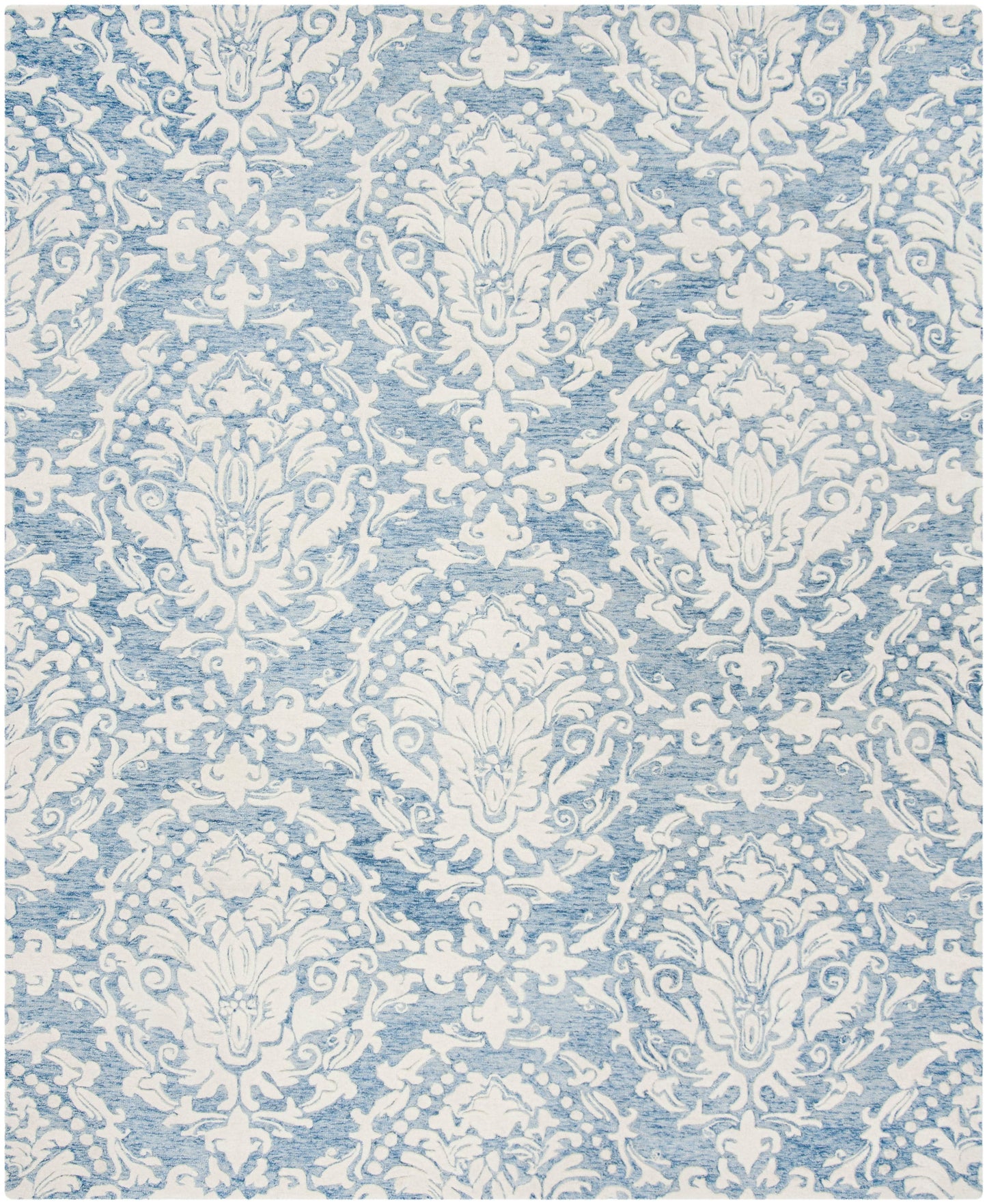 Safavieh Blossom Jeanette 8 x 10 (ft) Tufted Wool Blue/Ivory Rectangular Indoor Floral/Botanical Bohemian/Eclectic Spot Clean Only Area rug