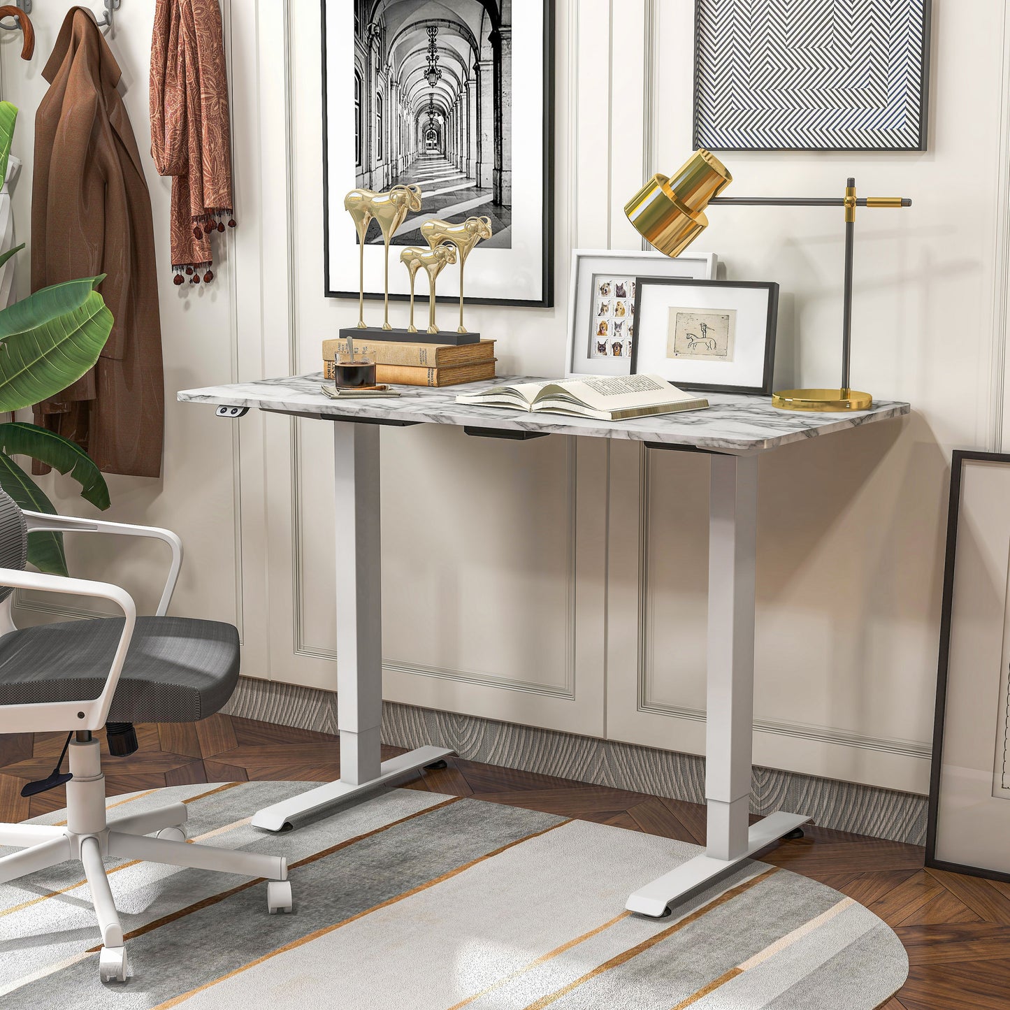 Furniture of America Derwin 47.2-in White Modern/Contemporary Standing desk