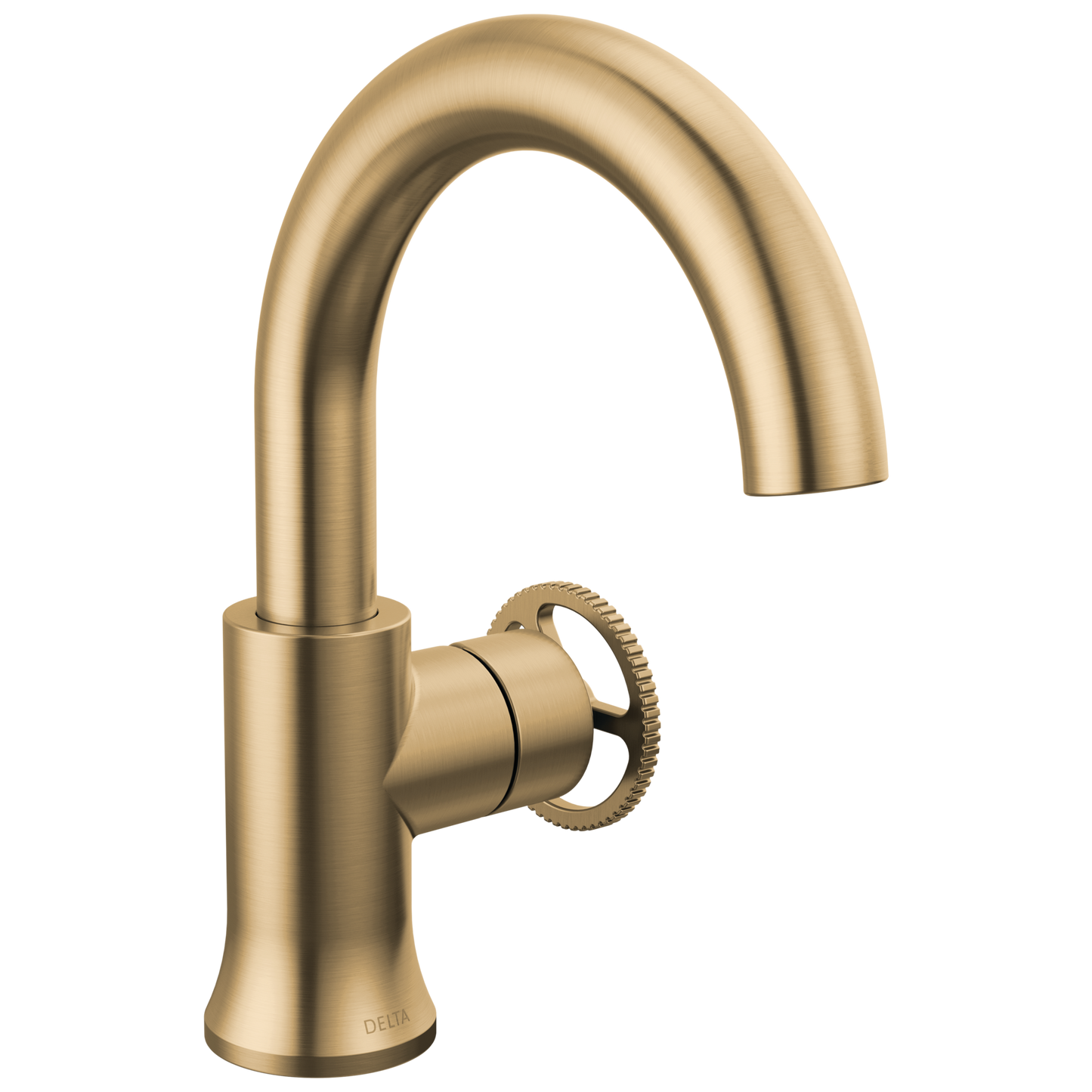 Delta Trinsic Champagne Bronze Single hole 1-handle WaterSense Mid-arc Residential Handle Bathroom Sink Faucet with Drain