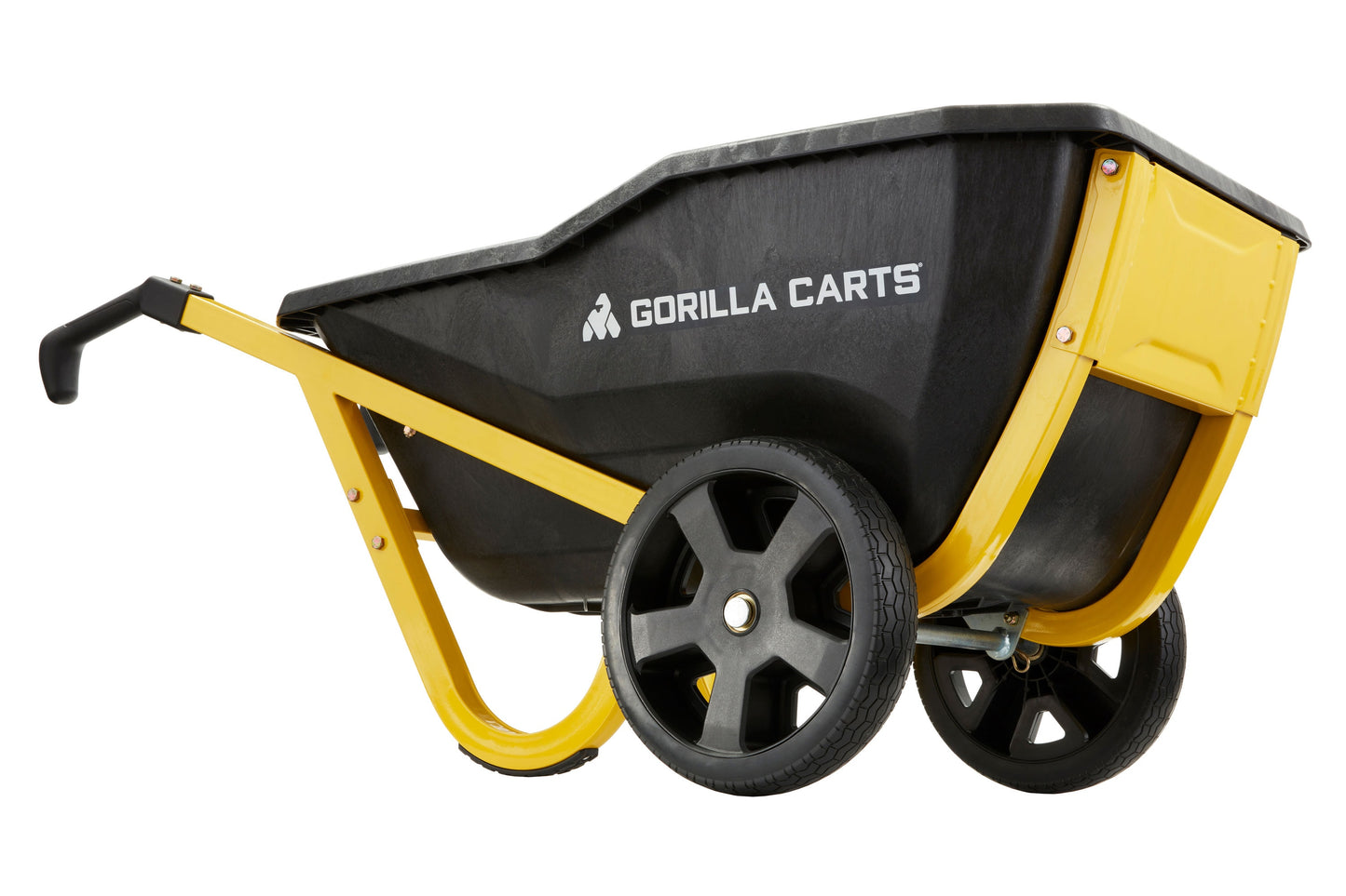 Gorilla Carts Black 7 Cu. Ft. Poly Garden Cart with Solid Tires and 600 lbs. Weight Limit GCR-7S