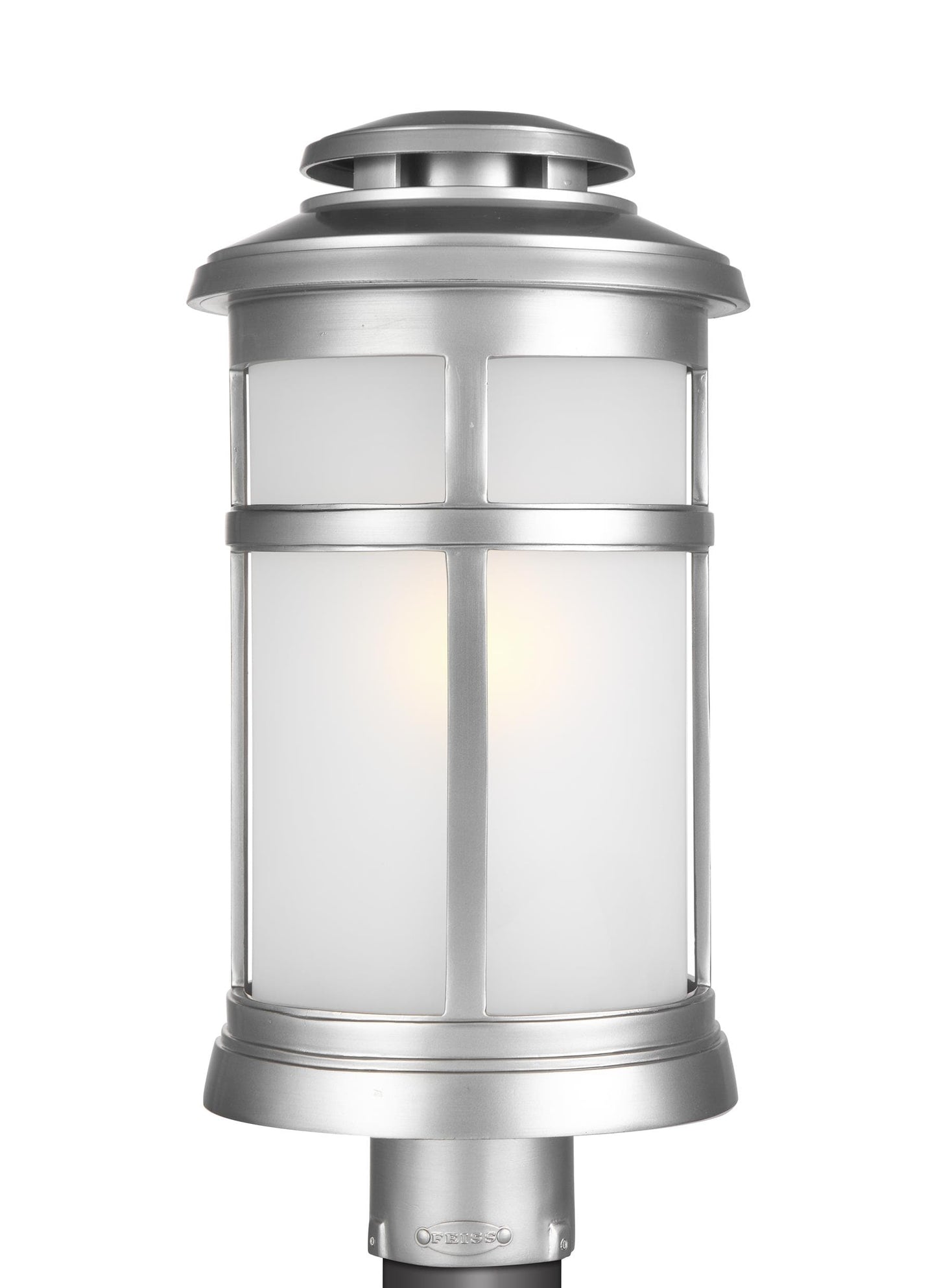 Generation Lighting Newport 18.5-in Painted Brushed Steel Transitional Outdoor Light post lantern