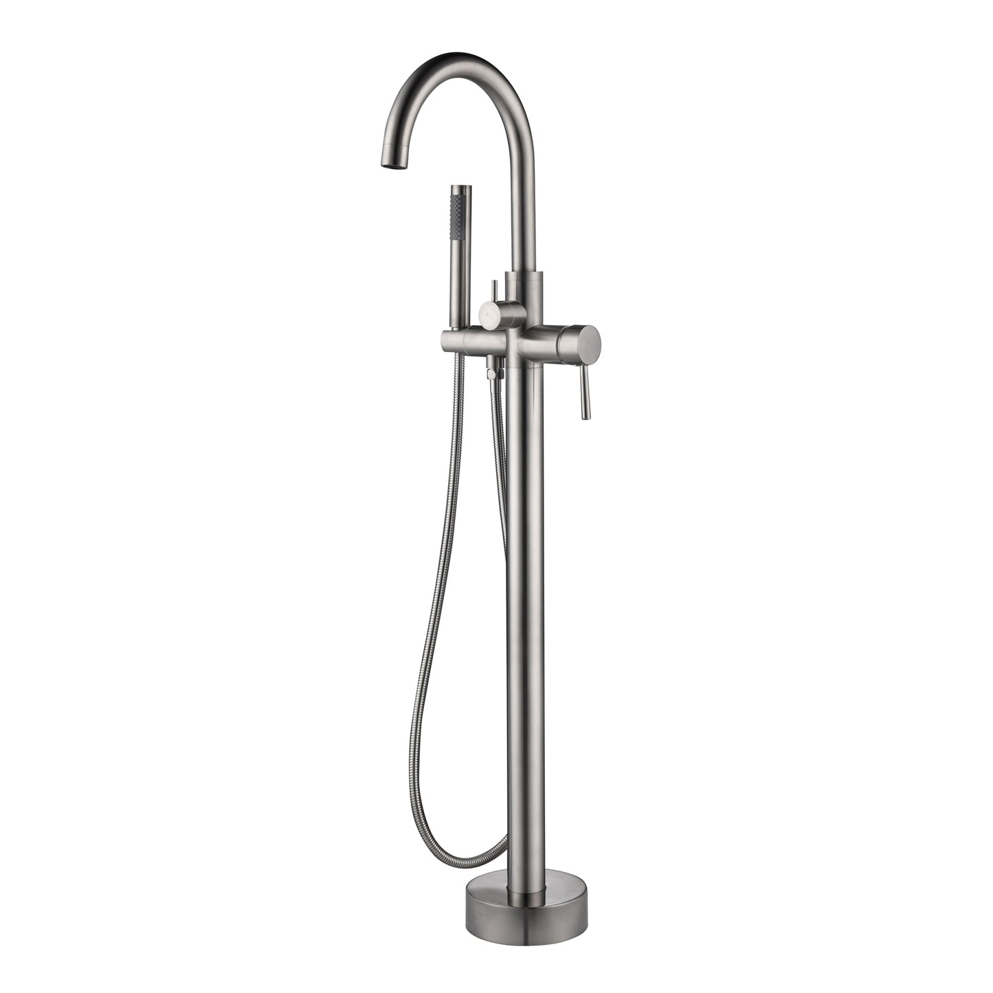 PULSE Brushed nickel 1-handle Freestanding High-arc Bathtub Faucet with Hand Shower ( Valve Included )