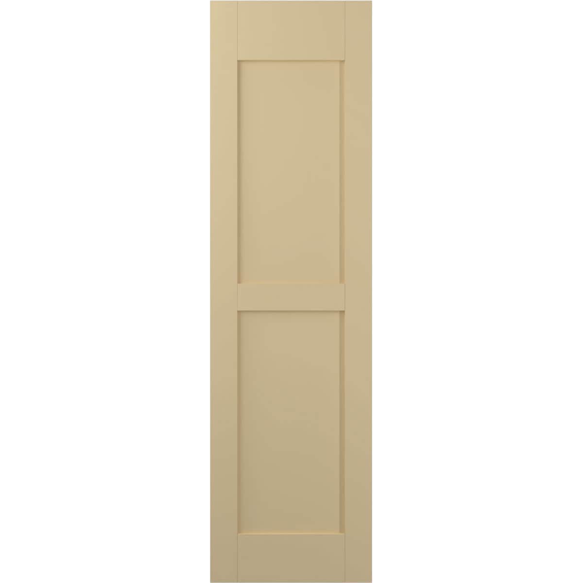 Ekena Millwork 15-in W x 76-in H Natural Twine Paintable/Stainable Flat panel Wood Exterior Shutters ( 2 -Pack )