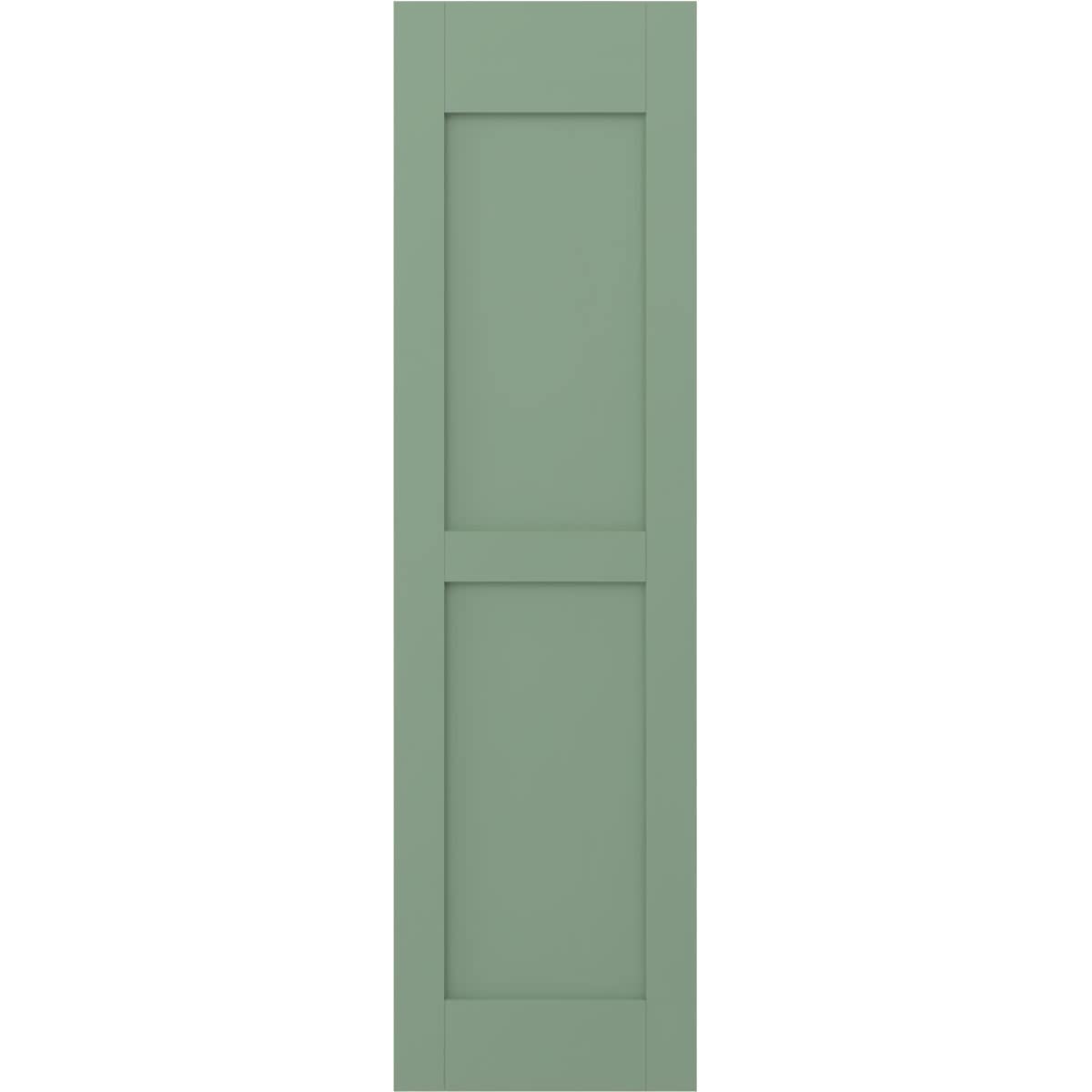 Ekena Millwork 18-in W x 67-in H Track Green Paintable/Stainable Flat panel Wood Exterior Shutters ( 2 -Pack )