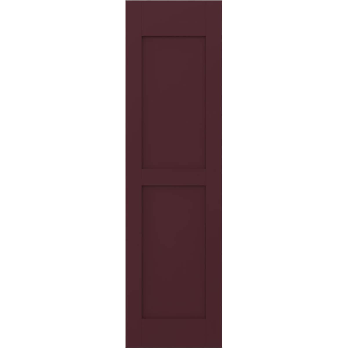 Ekena Millwork 18-in W x 53-in H Wine Red Paintable/Stainable Flat panel Wood Exterior Shutters ( 2 -Pack )