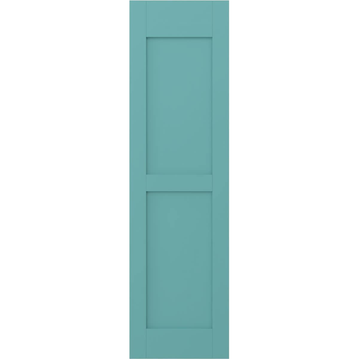 Ekena Millwork 18-in W x 44-in H Pure Turquoise Paintable/Stainable Flat panel Wood Exterior Shutters ( 2 -Pack )