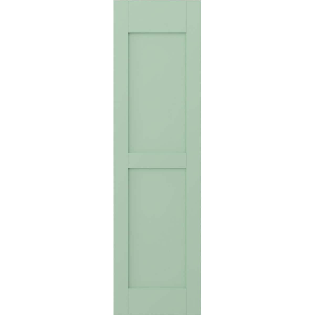 Ekena Millwork 12-in W x 66-in H Seaglass Paintable/Stainable Flat panel Wood Exterior Shutters ( 2 -Pack )
