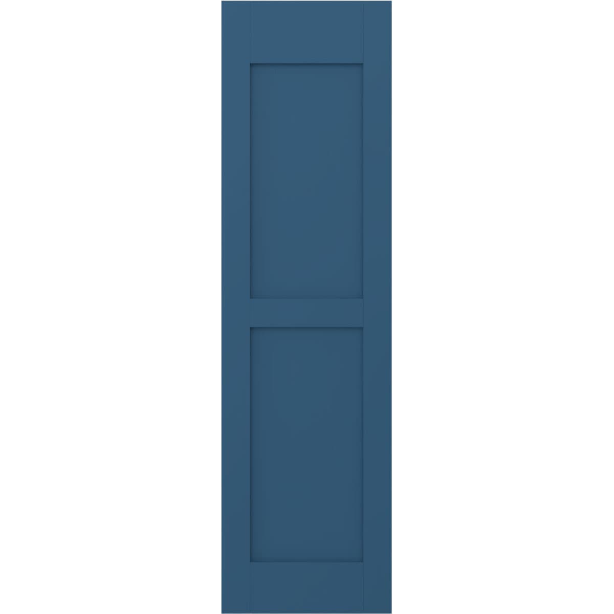 Ekena Millwork 18-in W x 42-in H Sojourn Blue Paintable/Stainable Flat panel Wood Exterior Shutters ( 2 -Pack )