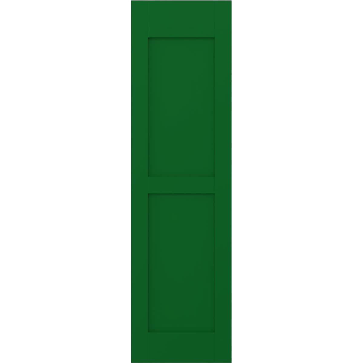 Ekena Millwork 12-in W x 55-in H Viridian Green Paintable/Stainable Flat panel Wood Exterior Shutters ( 2 -Pack )