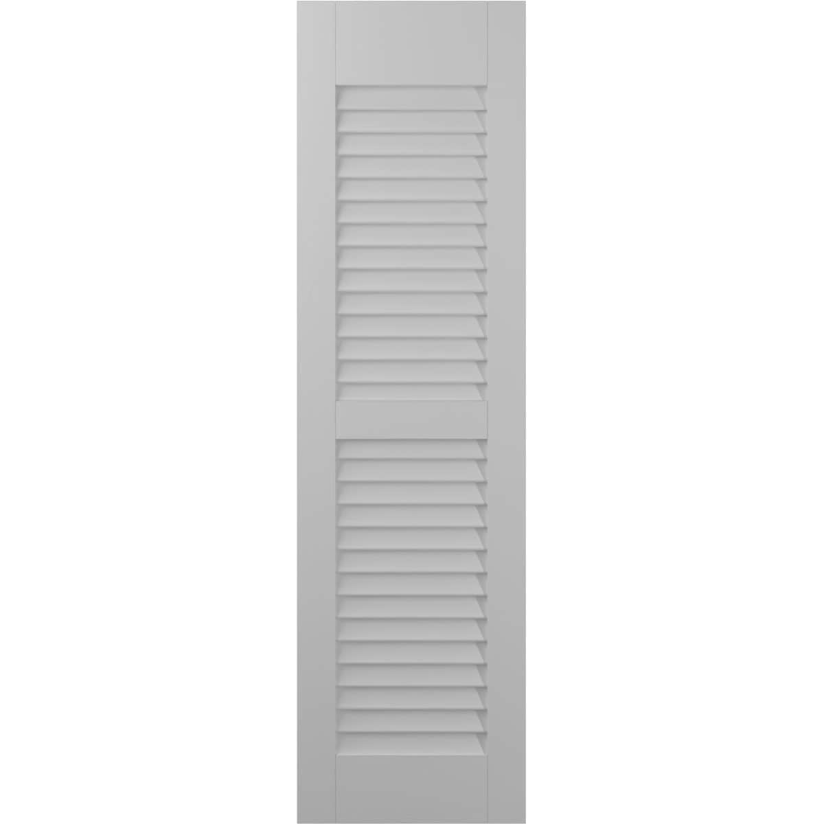 Ekena Millwork 18-in W x 76-in H Primed Paintable/Stainable Louvered Wood Exterior Shutters ( 2 -Pack )