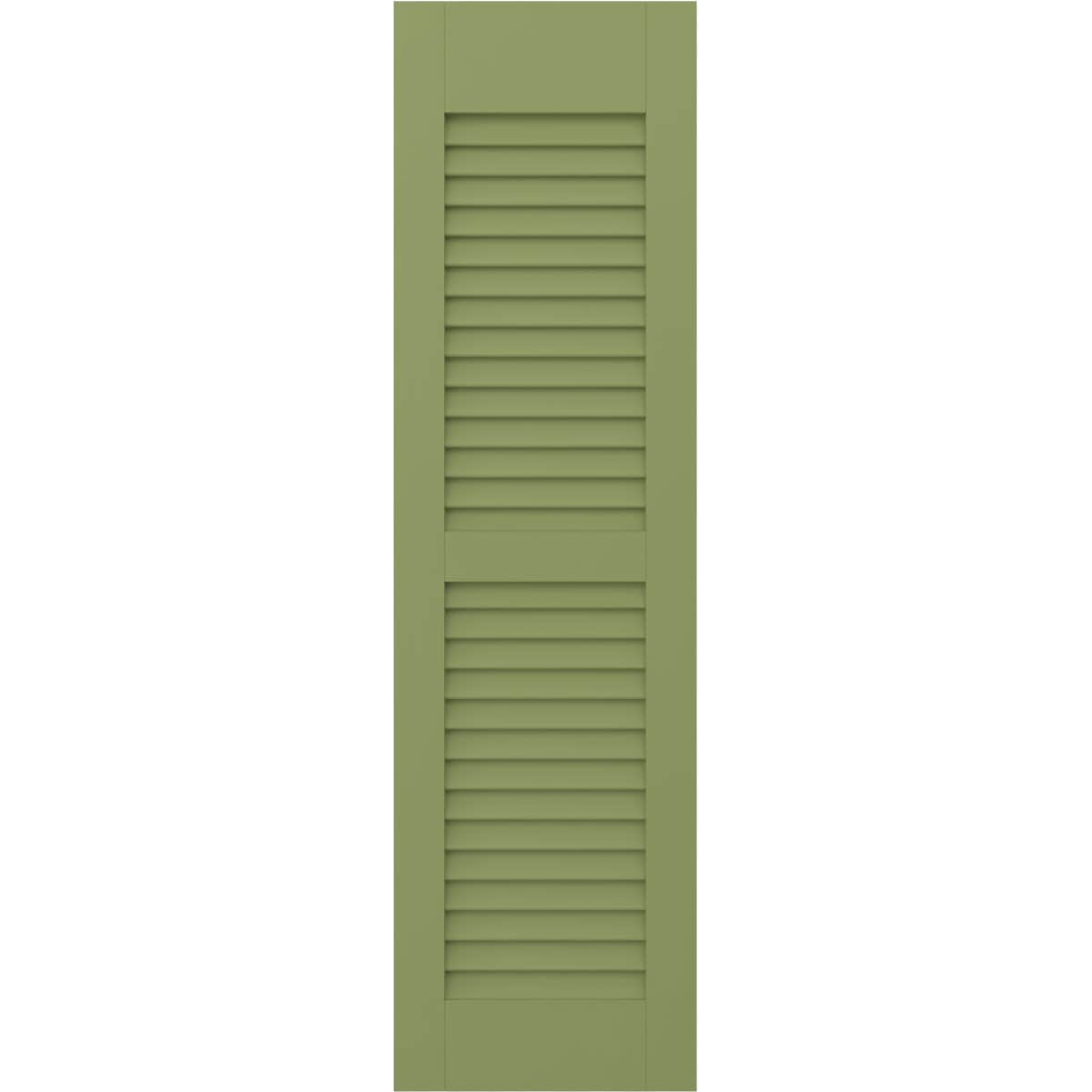 Ekena Millwork 15-in W x 68-in H Moss Green Paintable/Stainable Louvered Wood Exterior Shutters ( 2 -Pack )