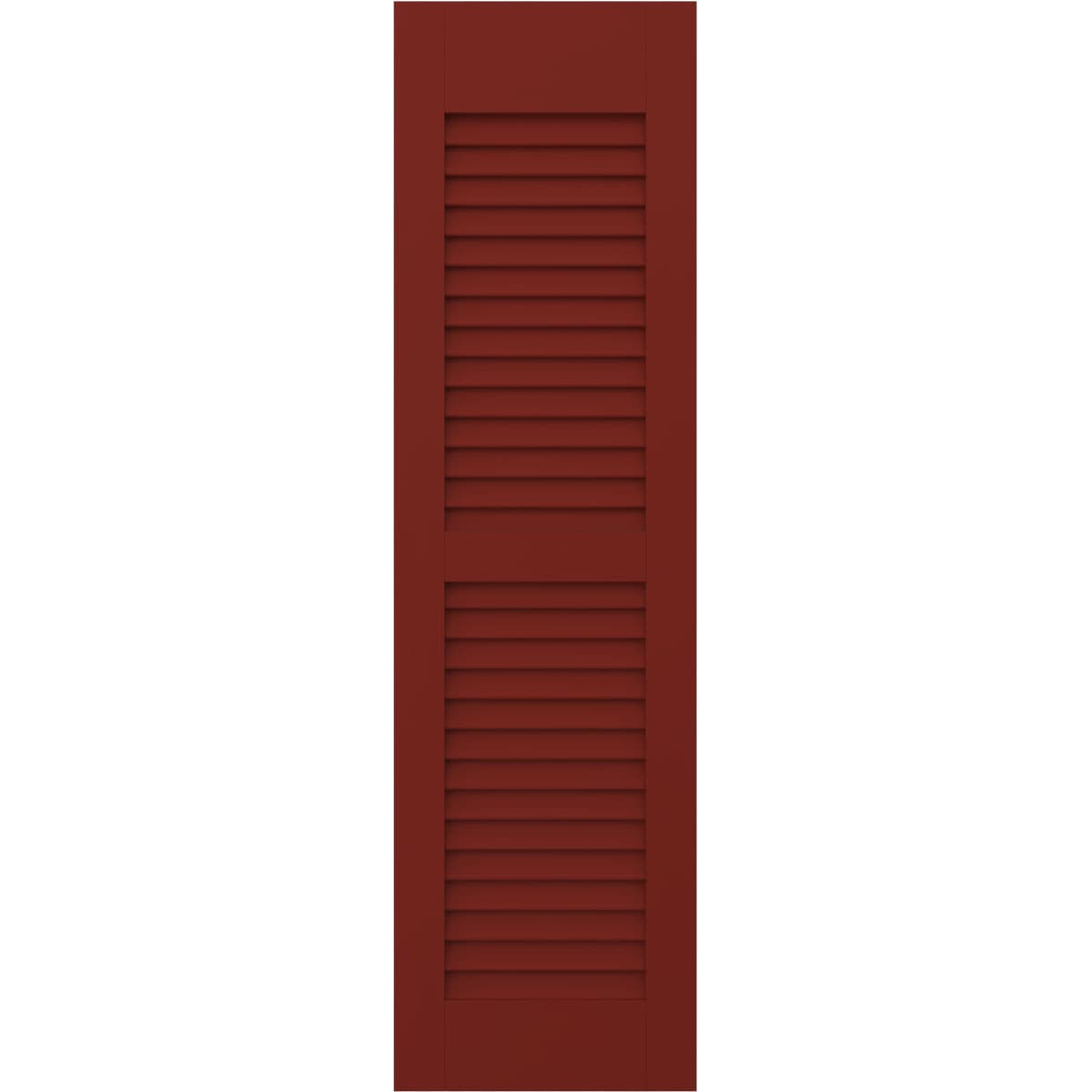Ekena Millwork 15-in W x 61-in H Pepper Red Paintable/Stainable Louvered Wood Exterior Shutters ( 2 -Pack )