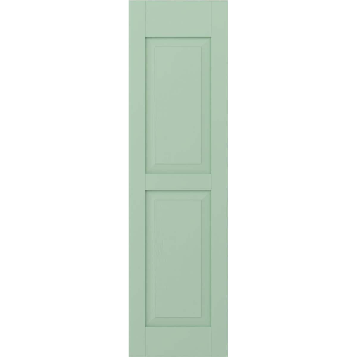 Ekena Millwork 12-in W x 57-in H Seaglass Raised panel Wood Exterior Shutters ( 2 -Pack )