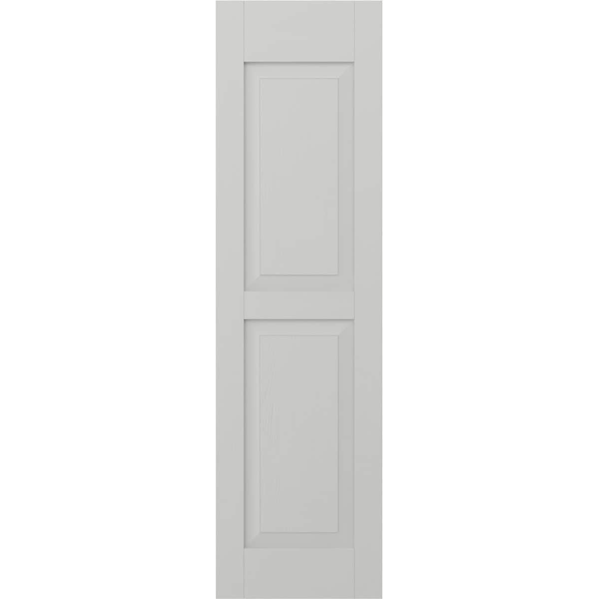 Ekena Millwork 15-in W x 69-in H Hailstorm Gray Raised panel Wood Exterior Shutters ( 2 -Pack )