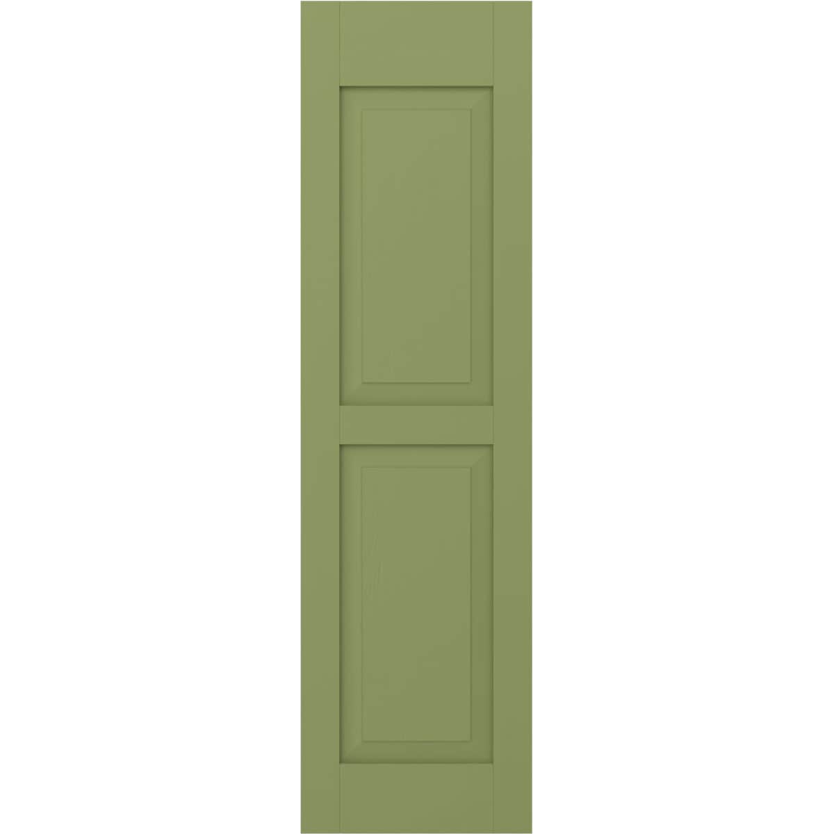 Ekena Millwork 15-in W x 77-in H Moss Green Raised panel Wood Exterior Shutters ( 2 -Pack )