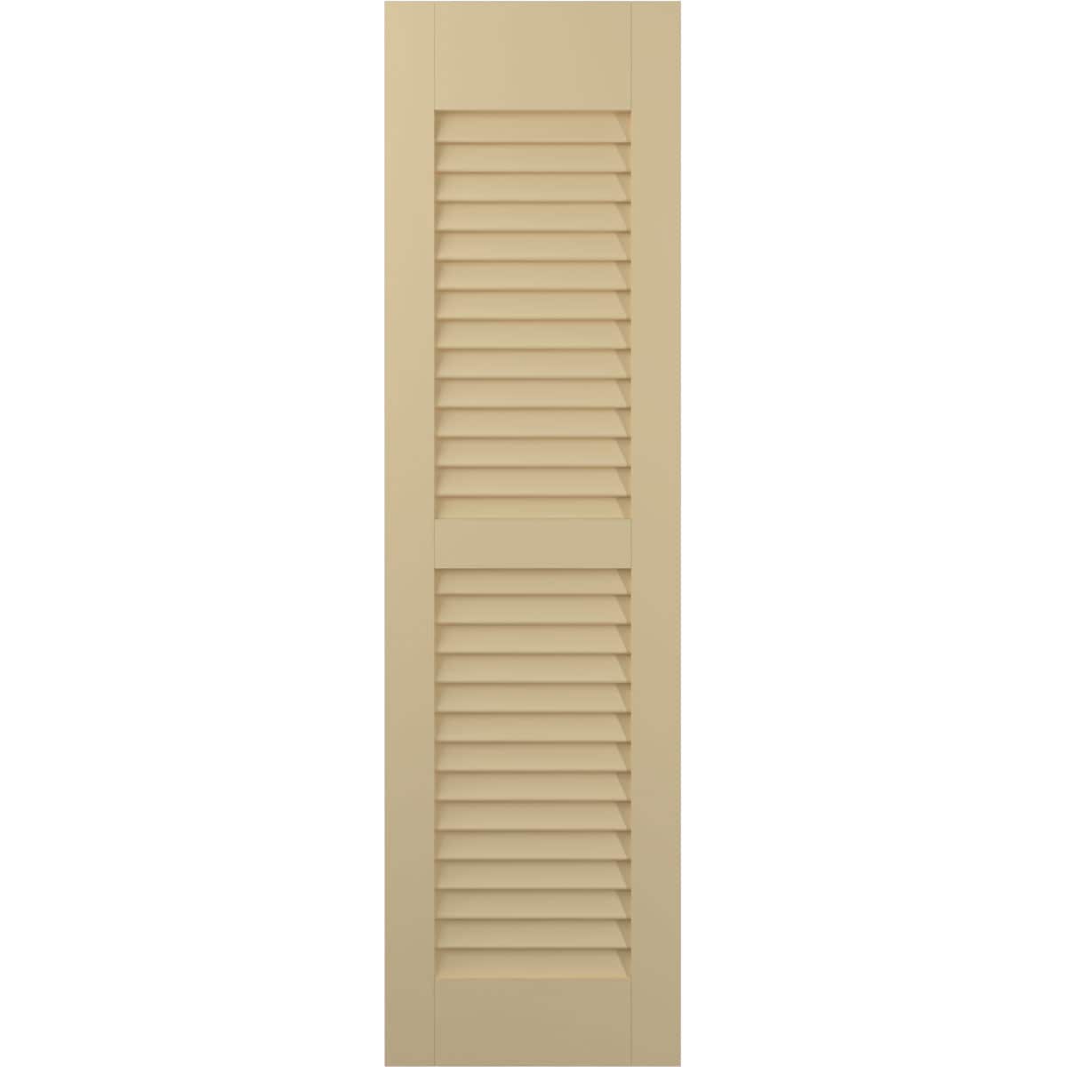 Ekena Millwork 18-in W x 50-in H Natural Twine Paintable/Stainable Louvered Wood Exterior Shutters ( 2 -Pack )