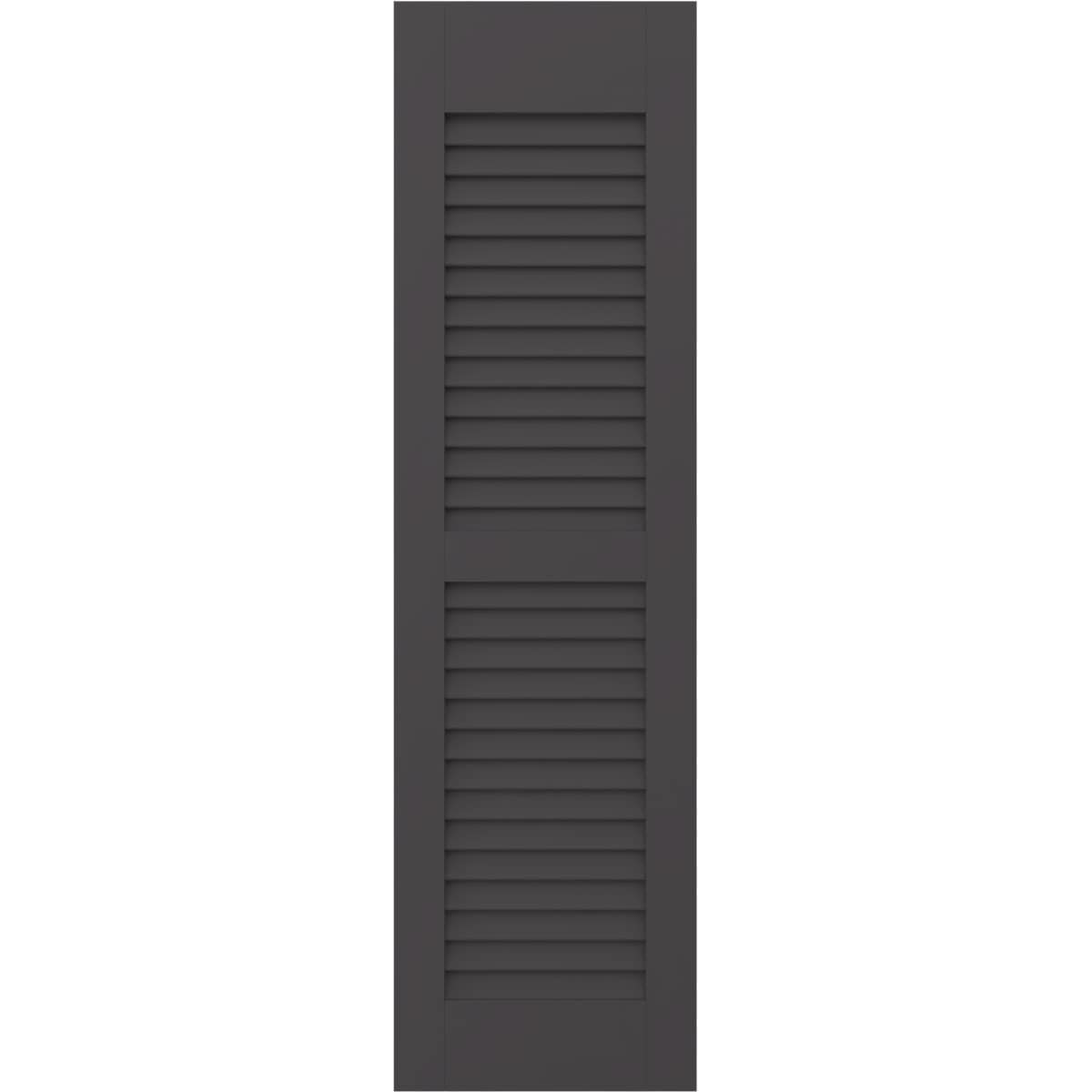 Ekena Millwork 18-in W x 79-in H Shadow Mountain Louvered Wood Exterior Shutters ( 2 -Pack )