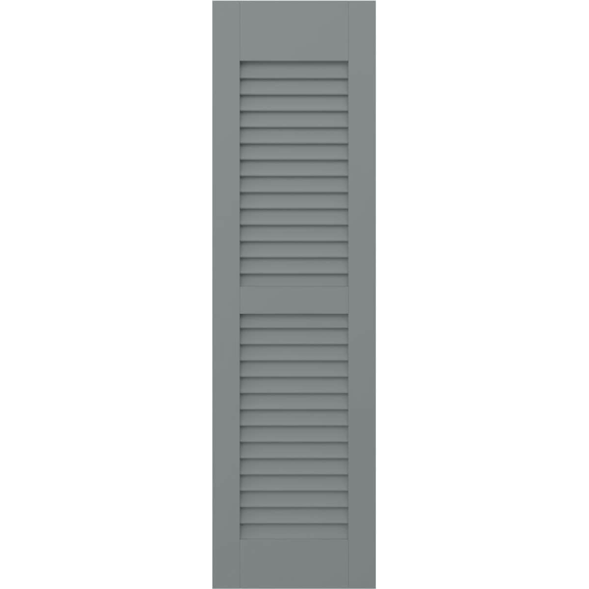 Ekena Millwork 12-in W x 57-in H Ocean Swell Paintable/Stainable Louvered Wood Exterior Shutters ( 2 -Pack )
