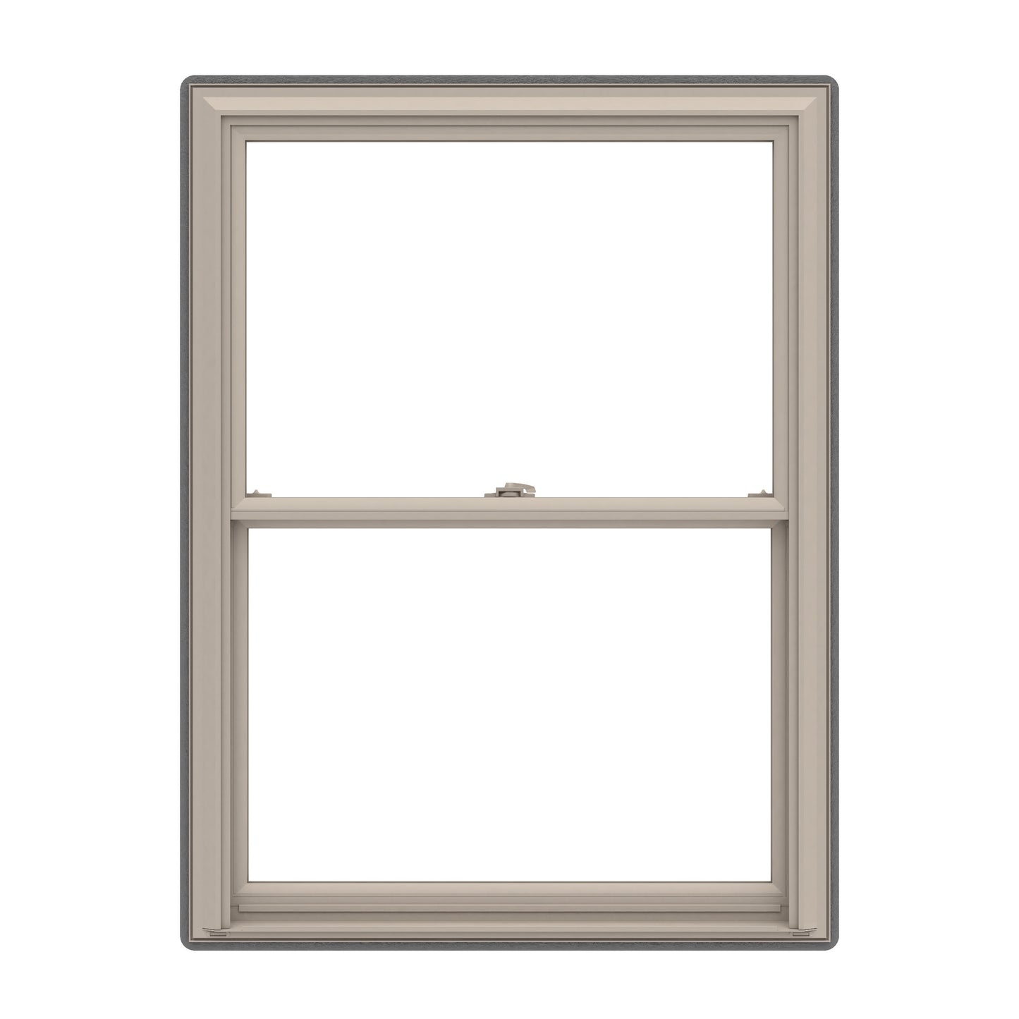 Pella 150 Series 27-1/2-in x 37-1/2-in Fossil Exterior Fossil Interior Vinyl Replacement Double Hung Window Low-E argon Double Pane Glass (Full Screen Included)
