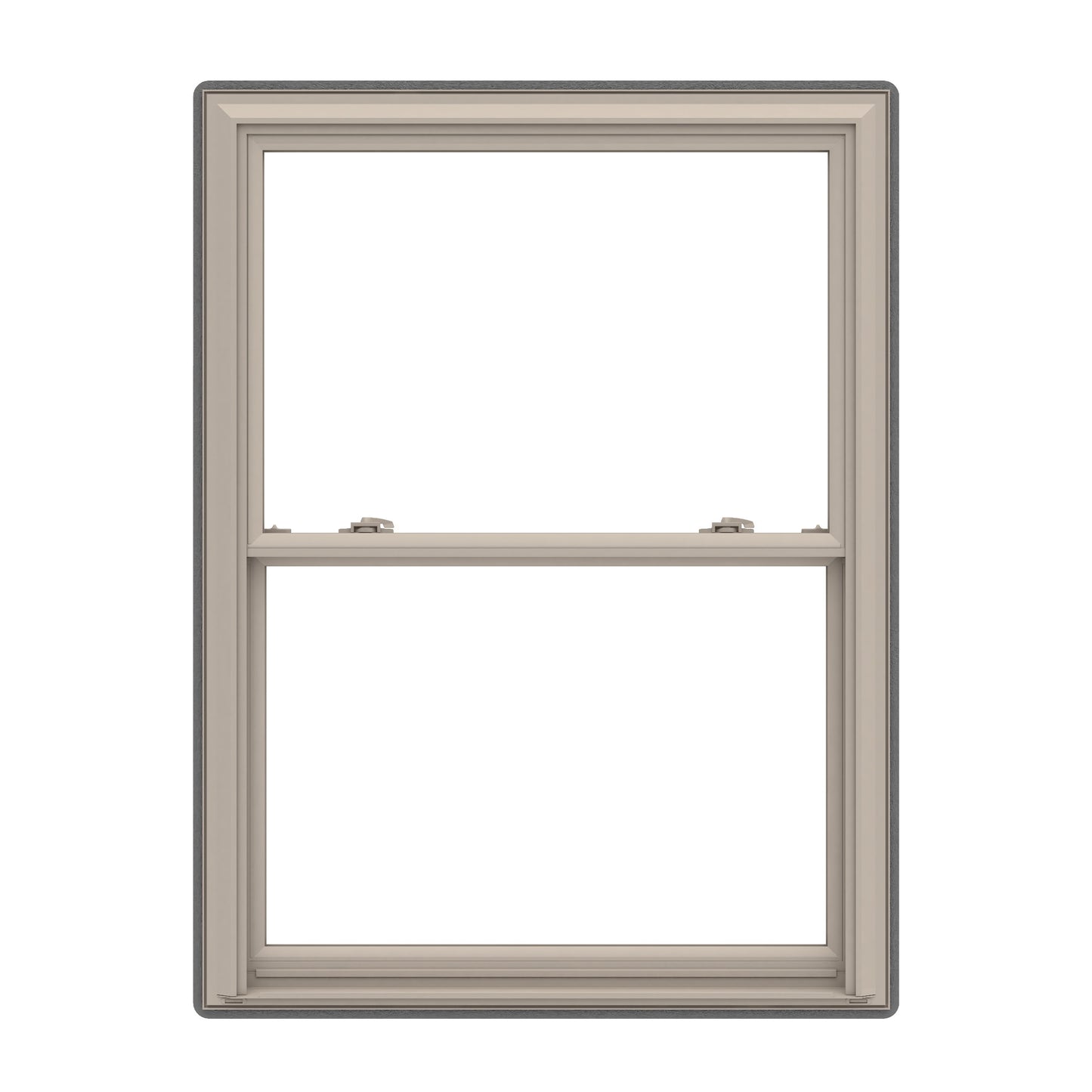 Pella 150 Series 33-1/2-in x 61-1/2-in Fossil Exterior Fossil Interior Vinyl Replacement Double Hung Window Low-E argon Double Pane Glass (Full Screen Included)