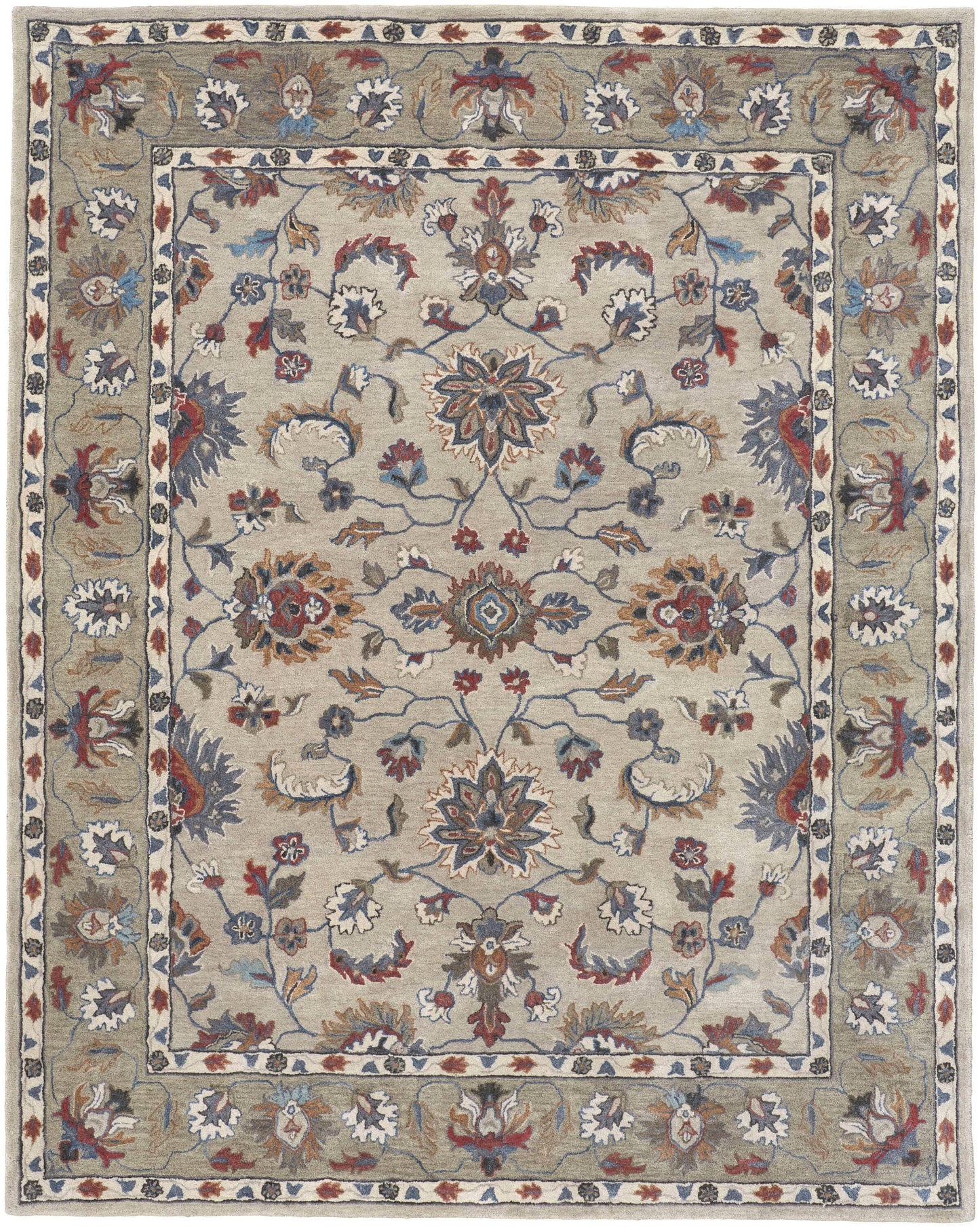 Room Envy 4 x 6 (ft) Tufted Wool Ivory/Taupe/Blue Rectangular Indoor Professionally Clean Only Pet Friendly Area rug