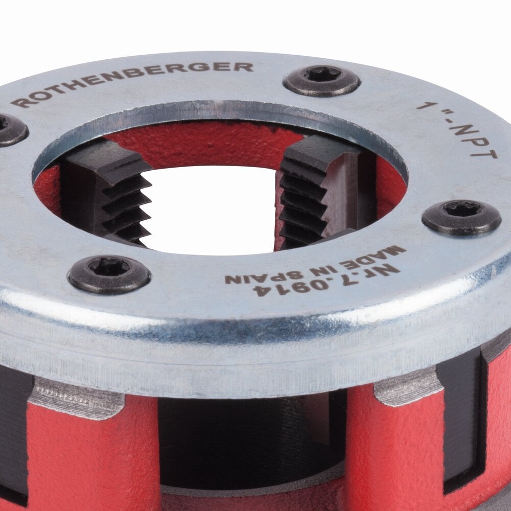 Rothenberger 1-in Cast Steel NPT Die - Solid, Circular, Metric & SAE - For Supertronic 1250, 2000 & Super Cut Models - High Speed Steel 70914