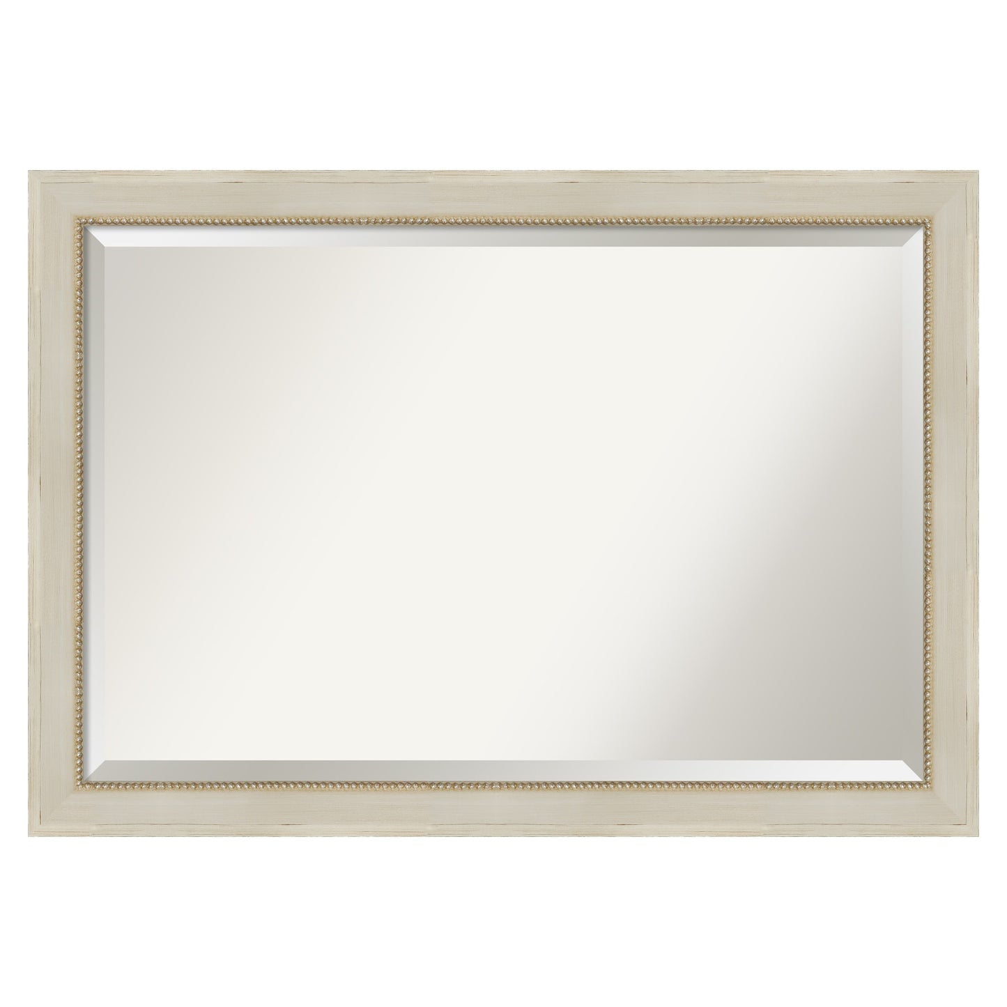 Amanti Art Parthenon Cream Frame 40.25-in W x 28.25-in H Rectangle Parthenon Cream Framed Wall Mirror