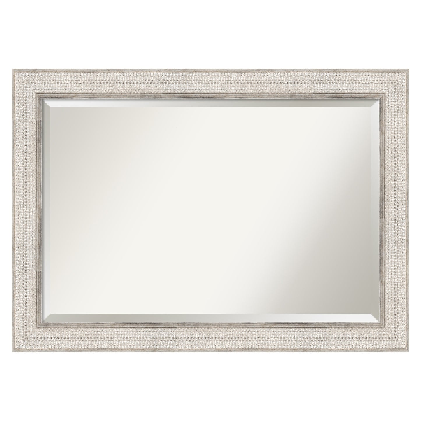 Amanti Art Trellis Silver Frame 42-in W x 30-in H Rectangle Trellis Silver Framed Wall Mirror