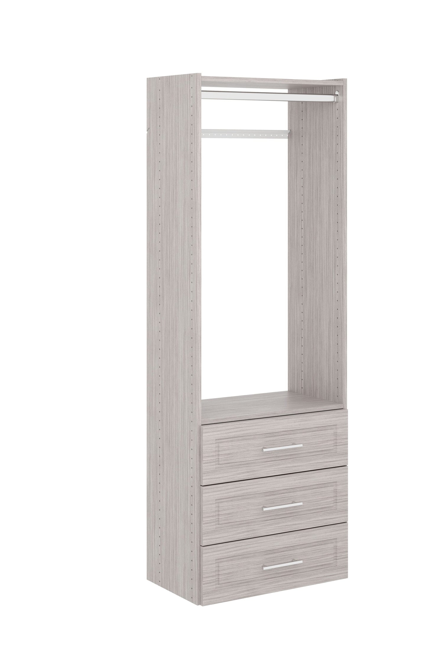 Easy Track 2.09-ft to 2.09-ft W x 6-ft H Weathered Grey Solid Shelving Wood Closet System