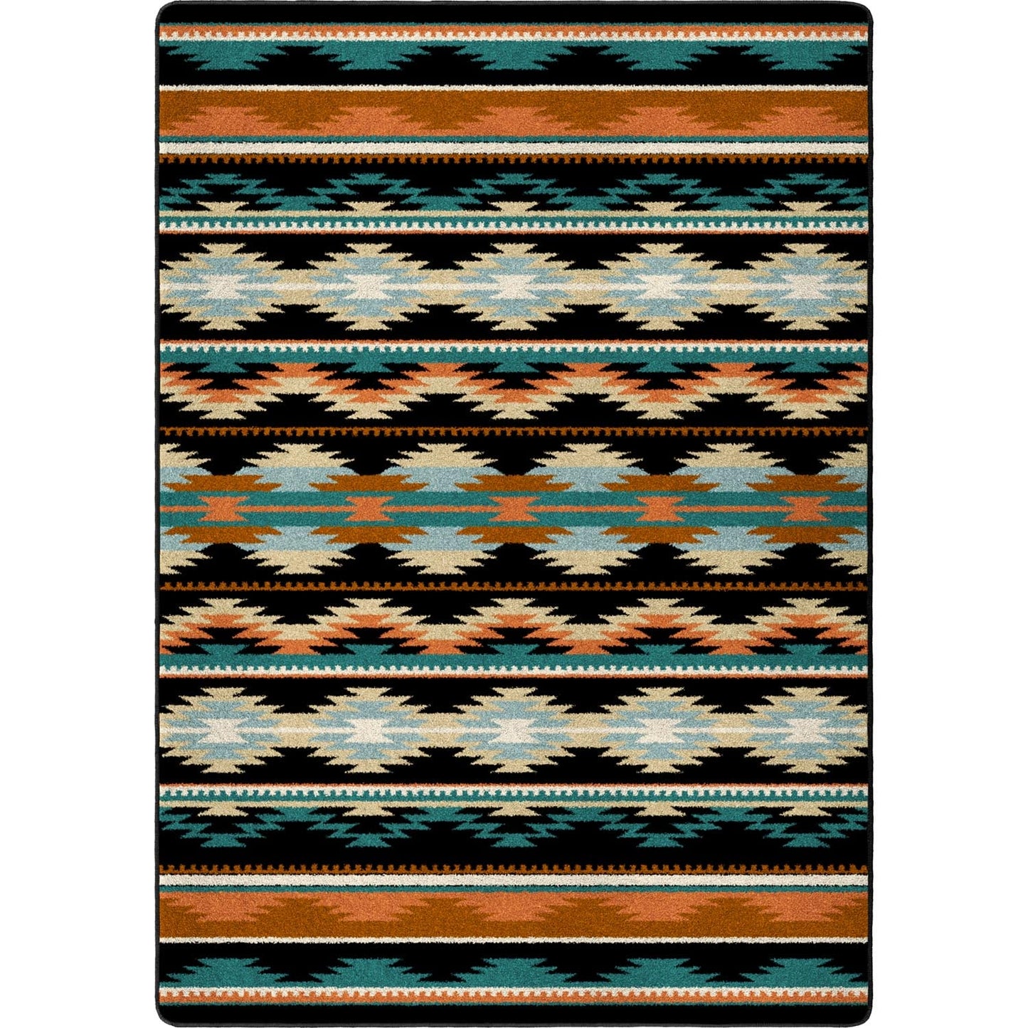 American Dakota 5 x 8 (ft) Tufted Nylon Dark Rectangular Indoor Southwestern Spot Clean Only Area rug
