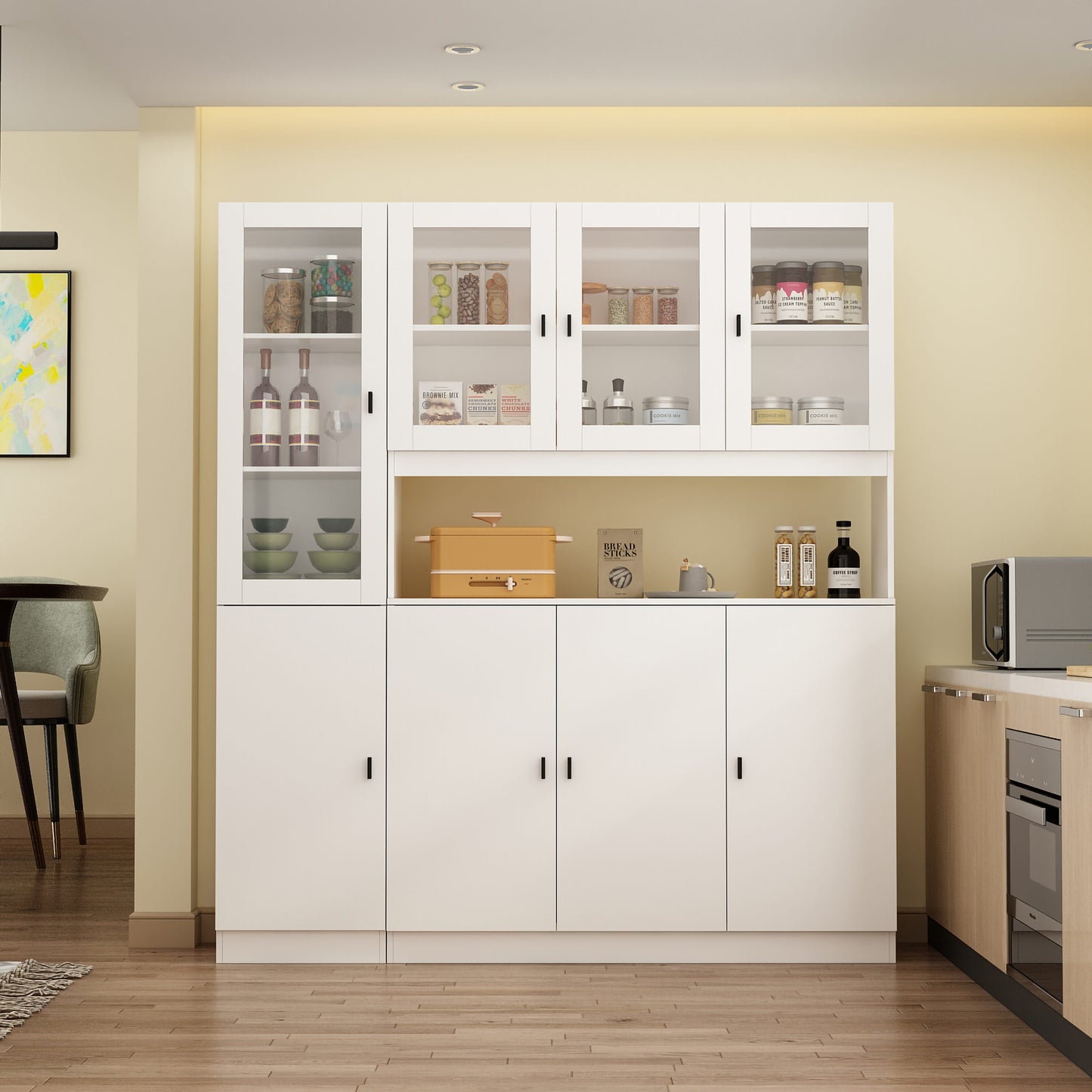 FUFU&GAGA Contemporary/Modern White Pantry