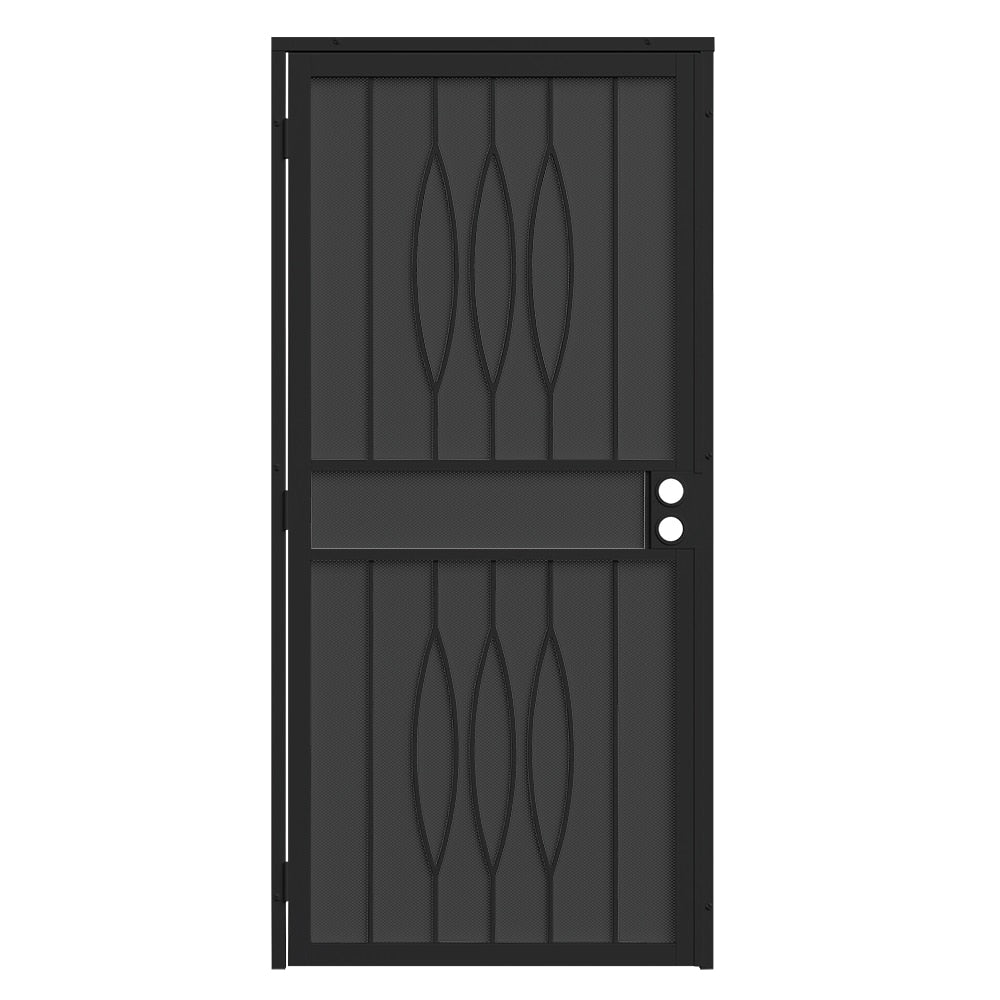 RELIABILT Luna 32-in x 81-in Black Steel Universal/Reversible Surface Mount Security Screen Door
