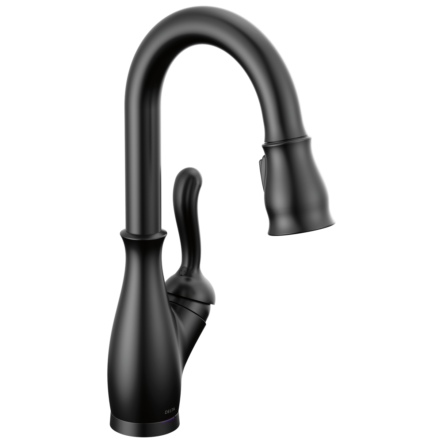 Delta Leland Matte Black Single Handle Deck-mount Touchless Bar and Prep Kitchen Faucet with Sprayer