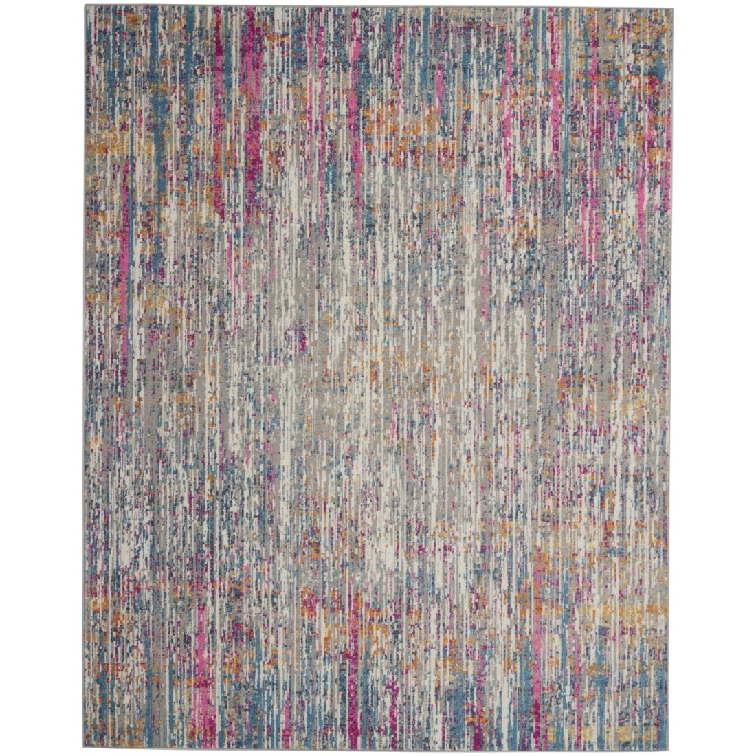 HomeRoots 7 x 10 (ft) Loomed Polypropylene Ivory Multi Rectangular Indoor Abstract Area rug