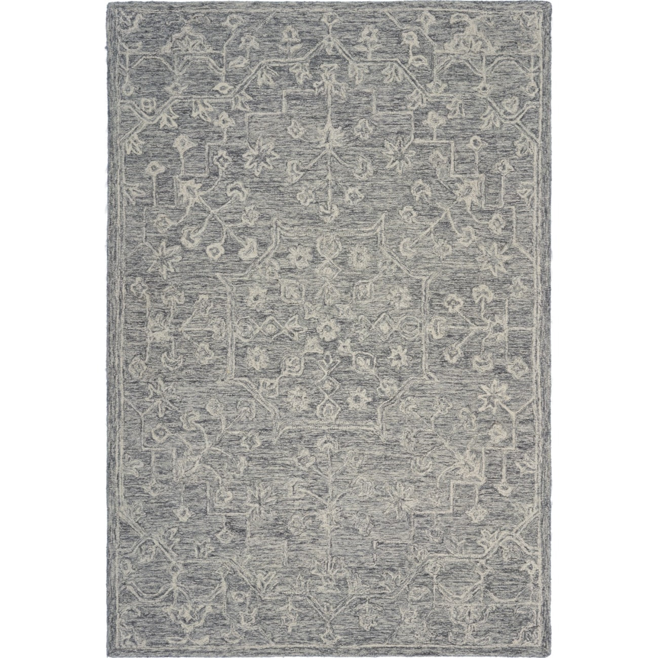 HomeRoots 7 x 9 (ft) Wool Gray Rectangular Indoor Area rug