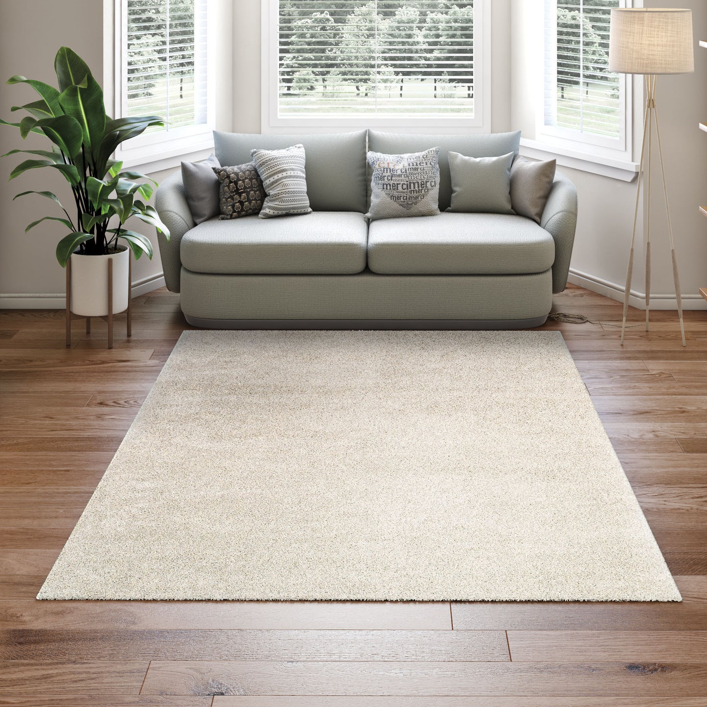 Couristan Bromley 7 x 11 (ft) Polypropylene Snow Rectangular Indoor Spot Clean Only Area rug