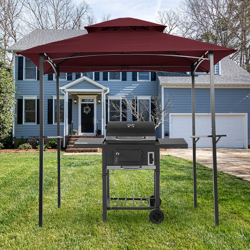 Topcraft 8-ft x 5-ft Gazebo Burgundy Grill Gazebo