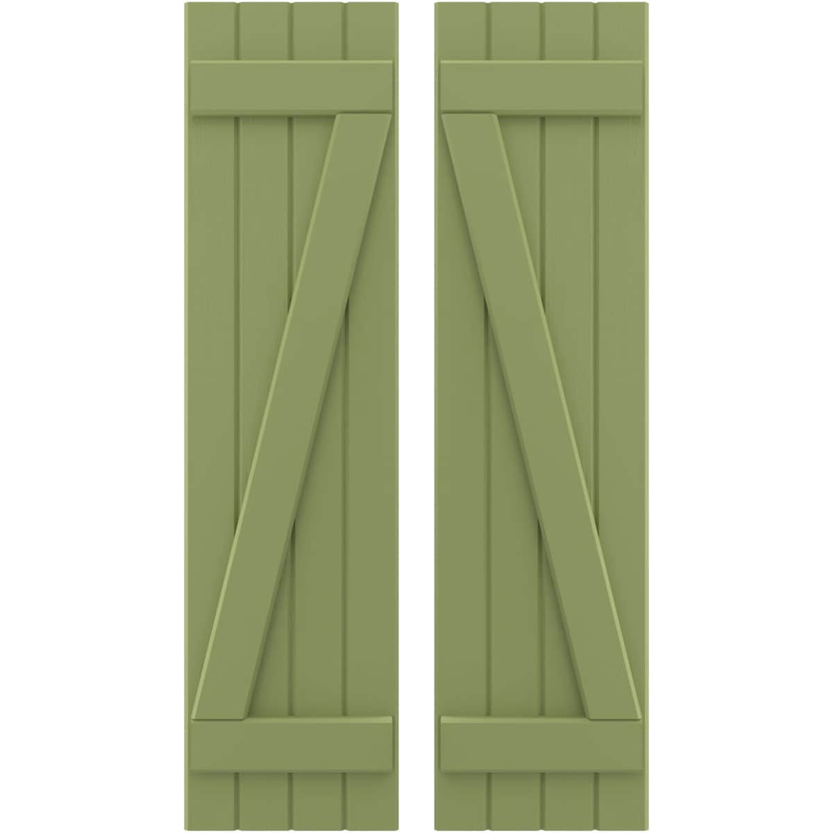 Ekena Millwork 14-in W x 84-in H Moss Green Paintable/Stainable Board and batten Spaced Wood Exterior Shutters ( 2 -Pack )