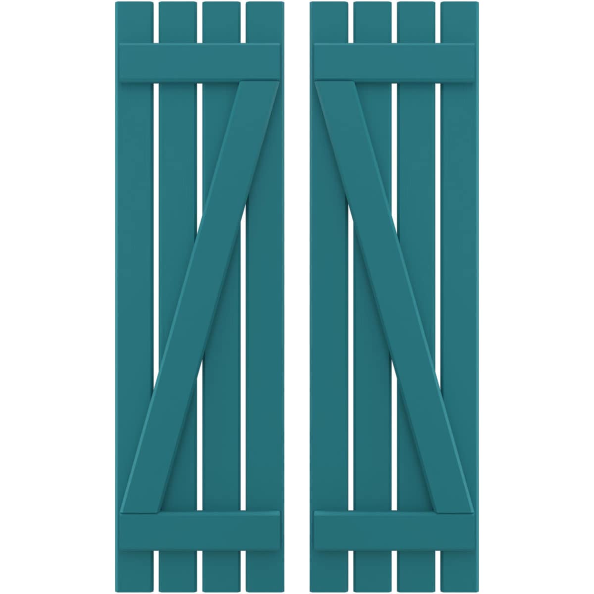 Ekena Millwork 15.5-in W x 74-in H Antigua Board and batten Wood Exterior Shutters ( 2 -Pack )