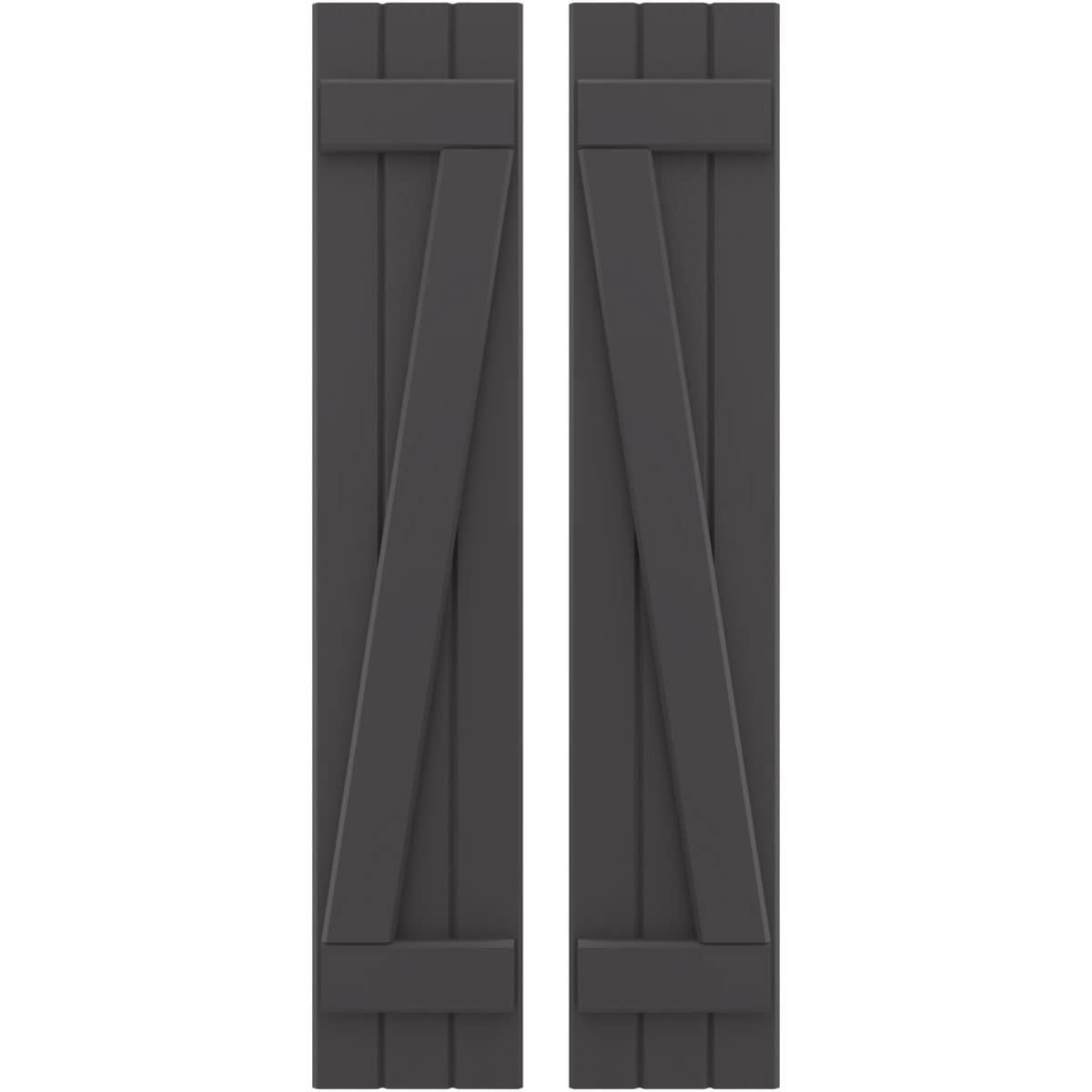 Ekena Millwork 10.5-in W x 74-in H Shadow Mountain Paintable/Stainable Board and batten Wood Exterior Shutters ( 2 -Pack )