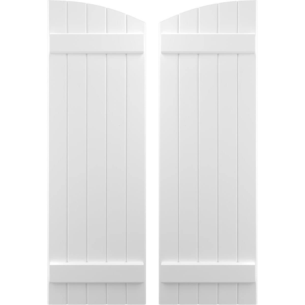 Ekena Millwork 17.5-in W x 80-in H White Paintable/Stainable Board and batten Spaced Wood Exterior Shutters ( 2 -Pack )