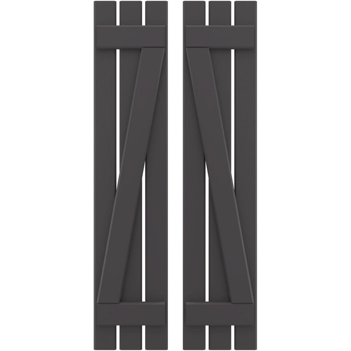 Ekena Millwork 11.5-in W x 74-in H Shadow Mountain Board and batten Wood Exterior Shutters ( 2 -Pack )